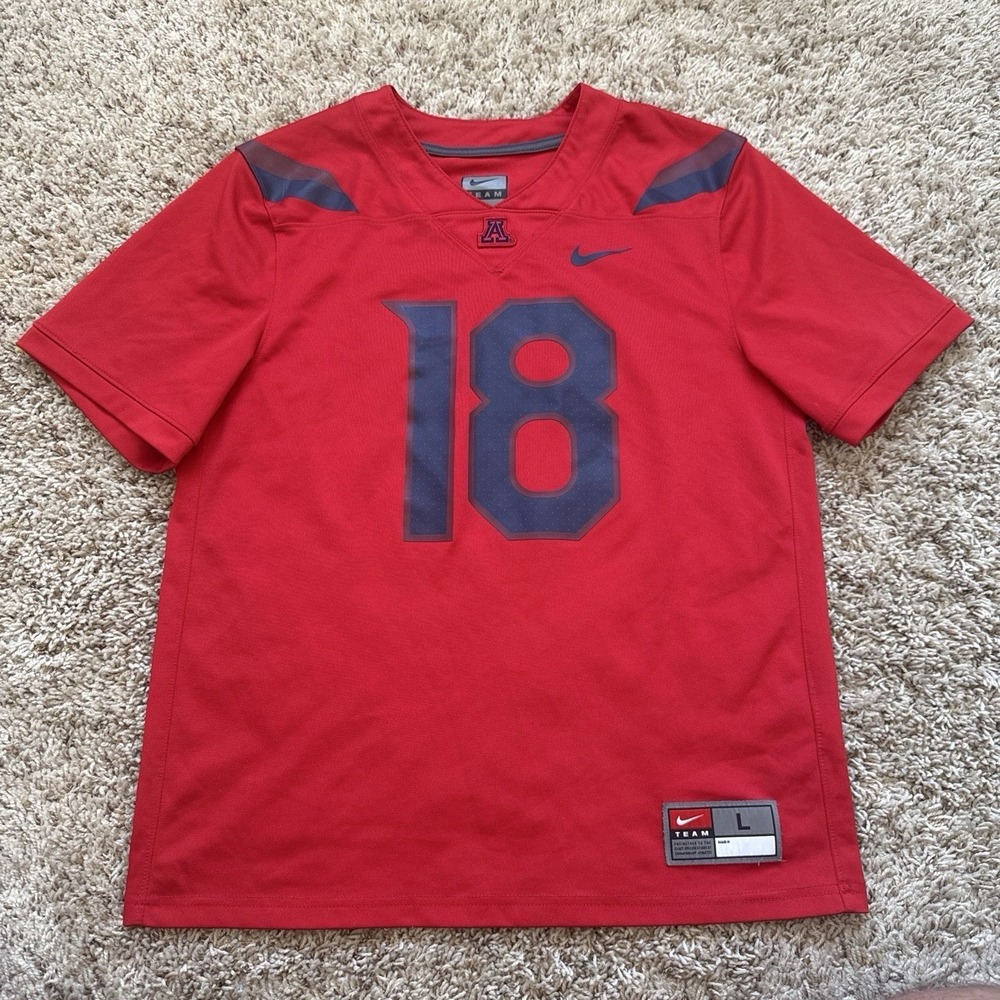 Nike Arizona Wildcats #18 Red Football Jersey Size Youth L (Fits Women's S/M)